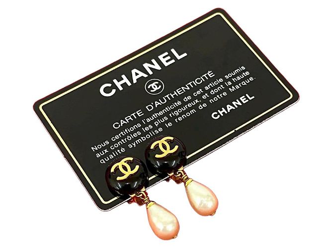 Orecchini in perle Chanel Coco Mark Nero 