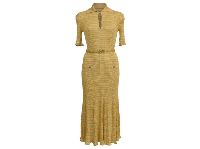 Timeless Abito Lungo Chanel 2022 in Viscosa Gialla Giallo