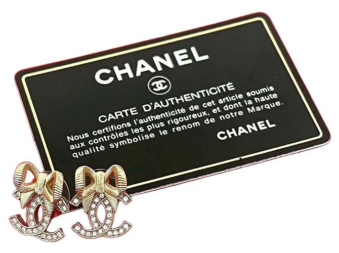 Orecchini in nastro con il logo Coco di Chanel Argento Metallico