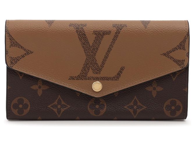 Carteira longa Sarah Reverse Monogram Louis Vuitton Marrom