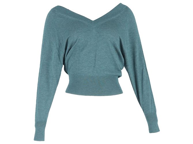 Isabel Marant V-Ausschnitt Pullover aus grüner Wolle