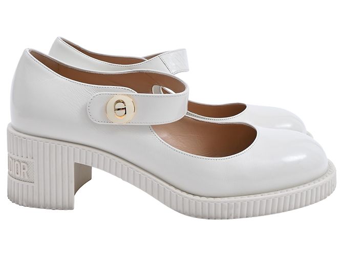 Dior Sapatos D-Doll em couro branco Cru