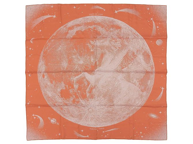 Bufanda de Seda Clair de Lune de Hermès Naranja
