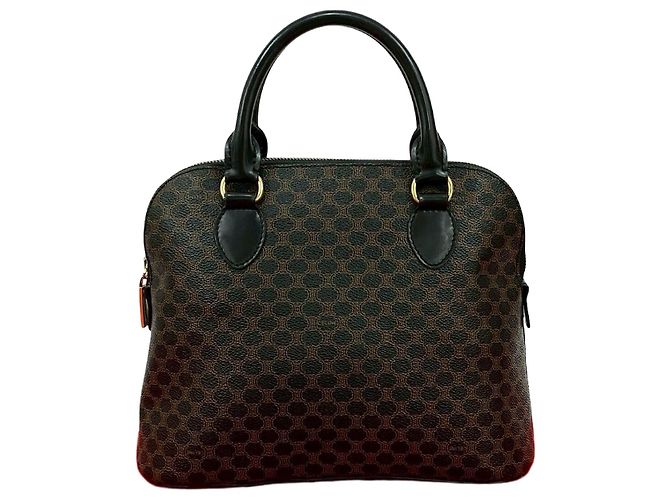 Céline Bolsa de couro Celine Macadam Blazon Preto