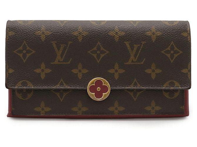 Carteira com aba em lona Monogram Louis Vuitton Rosa