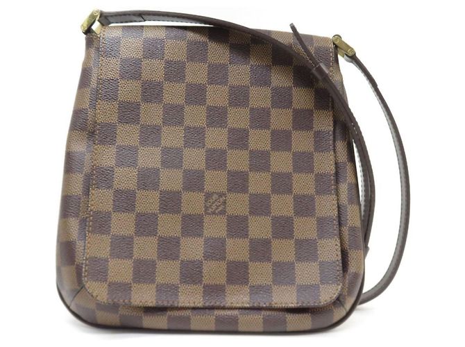 Bolsa de Ombro Longa Damier Musette Salsa da Louis Vuitton Marrom Damier ebene