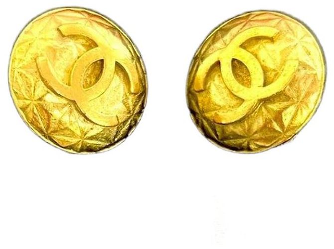 Orecchini Chanel Coco Mark D'oro Metallico 