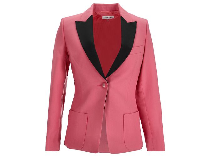 Blazer a un bottone con tasche in lana rosa Emilio Pucci