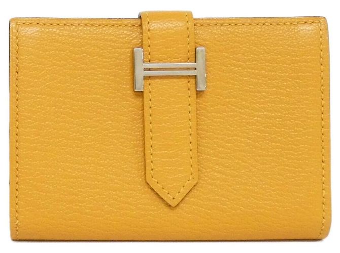 Béarn Cartera Mini Bearn de Cabra de Hermès Amarillo