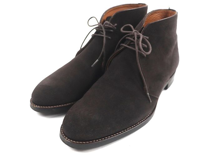 Autre Marque Botas de tornozelo em camurça Sanyo Yamacho Marrom Castanho escuro