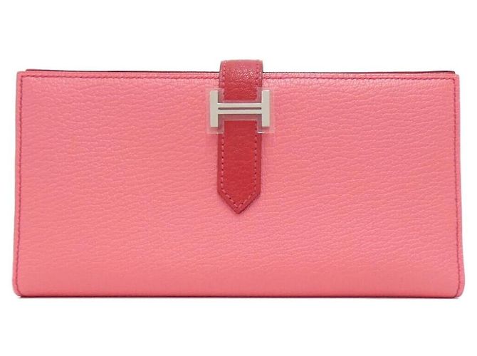 Béarn Cartera Larga Soufflé de Cabra Bearn de Hermès Rosa