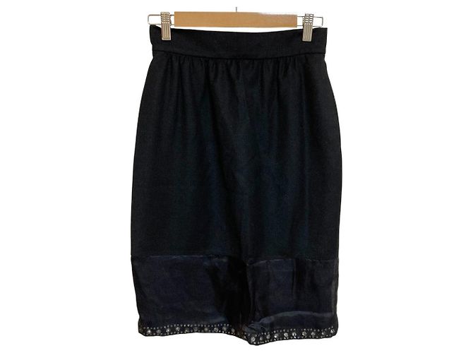 Autre Marque Seidenmischung Rock La Perla Schwarz