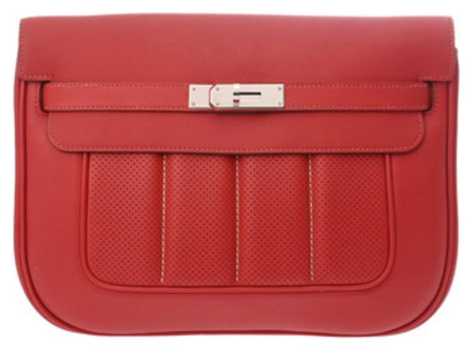 Bolso de Hombro Hermès Berline 28 Rouge Kazak Roja