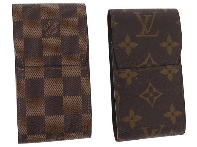 ESTUCHE PARA CIGARRILLOS MONOGRAMA DAMIER ÉBENE LOUIS VUITTON 2 JUEGO LV Auth 161795