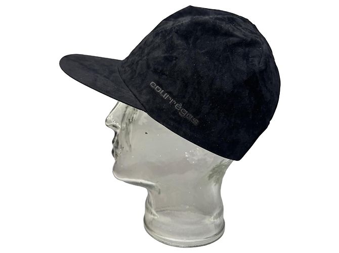 Vintage Courreges Samt SnapBack Schwarz