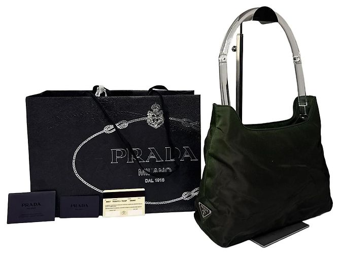 Vintage Prada Polyester Handtasche Grün