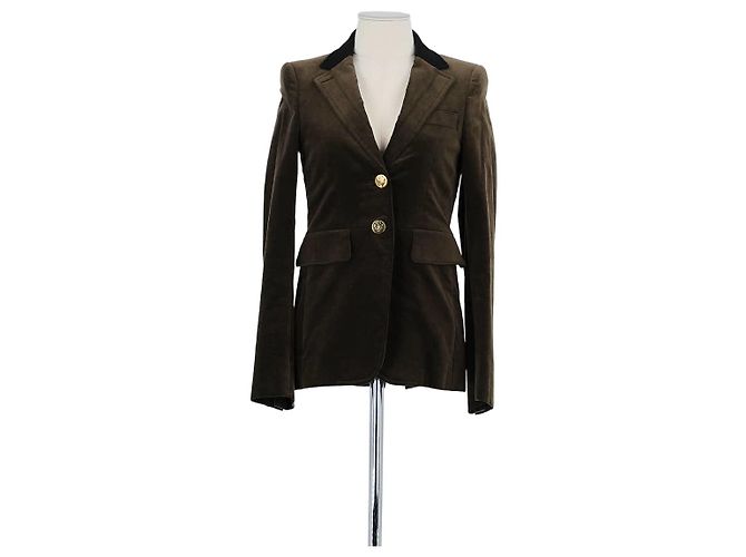 Gucci Blazer de algodão marrom