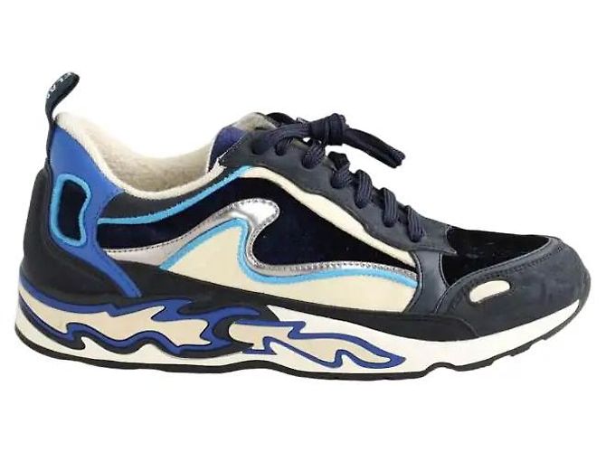 Sandro Blaue Leder-Sneaker