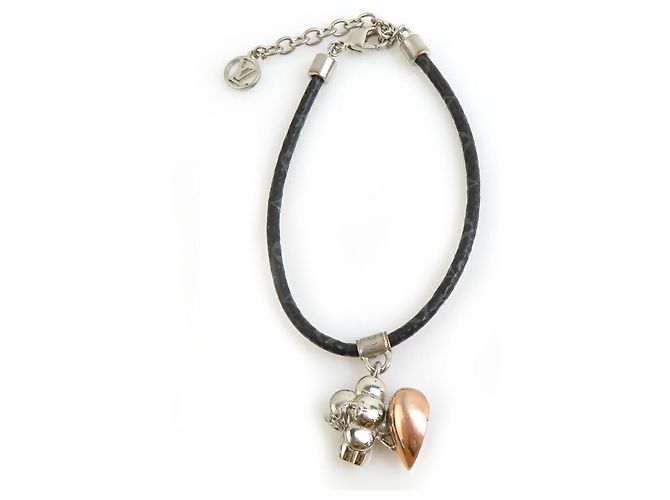 Pulsera Charm Vivienne Amour de Louis Vuitton Negro Plata Dorado