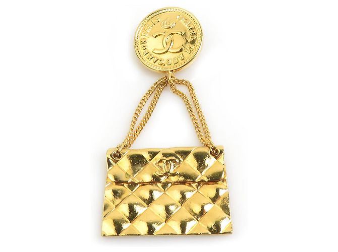 Chanel Goldene Metallbrosche