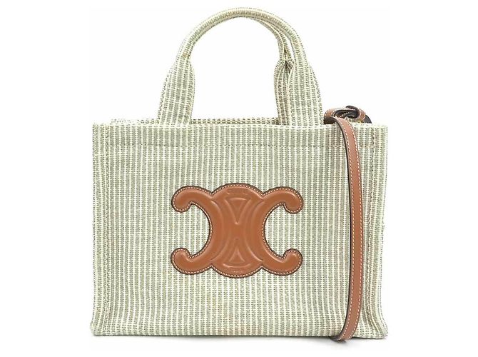 Céline Bolsa Celine Small Cabas Thais Marrom Bege