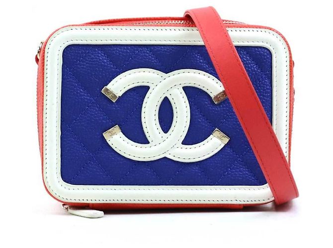Timeless Bolsa de Ombro Mini Figley CC da Chanel Rosa Branco Azul Laranja