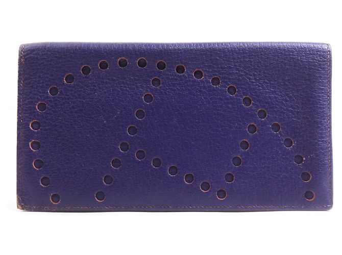 Hermès Hermes Men's Purple Leather Wallet