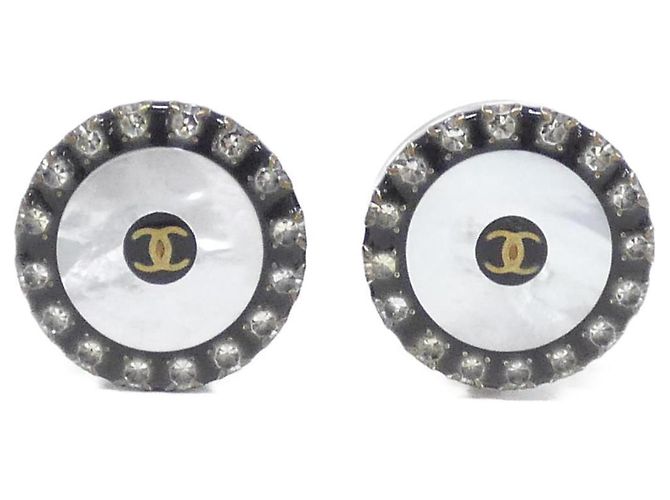 Orecchini a clip Chanel bianchi e neri Nero Bianco