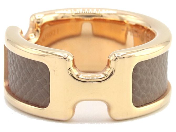 Ring Anillo de Metal Hermès Olympe PM Gris pardo
