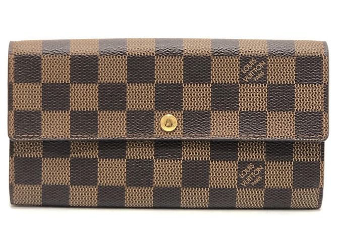 Sarah Louis Vuitton Damier Ebene Langbörse Braun