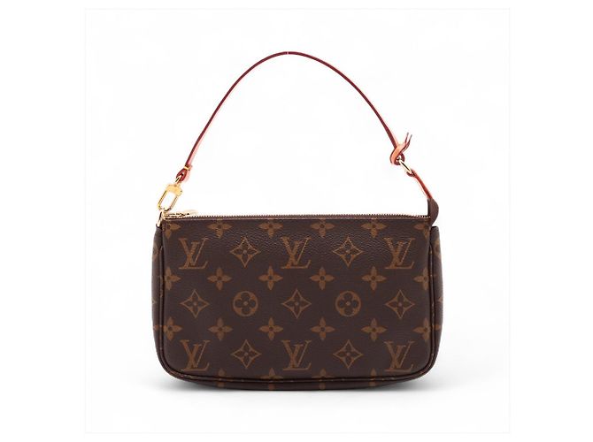 Louis Vuitton Canvas Clutch Monogram Braun