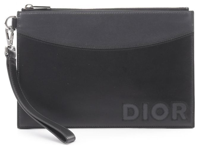 Pochette en cuir Christian Dior Marron Noir
