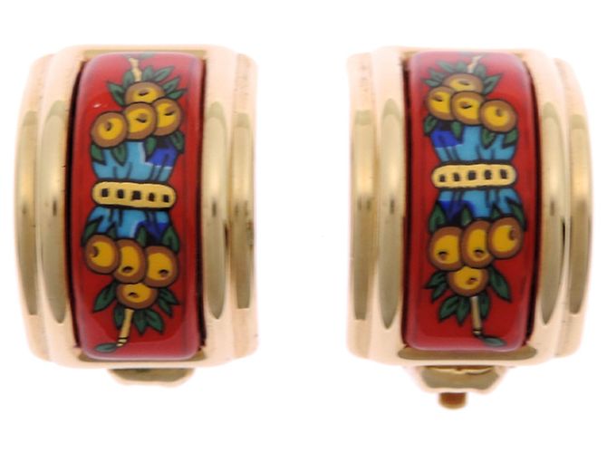 Orecchini a clip placcati in oro Hermès Rosso D'oro