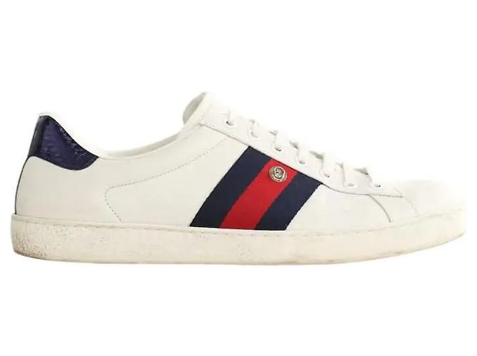 Gucci White leather low-top sneakers