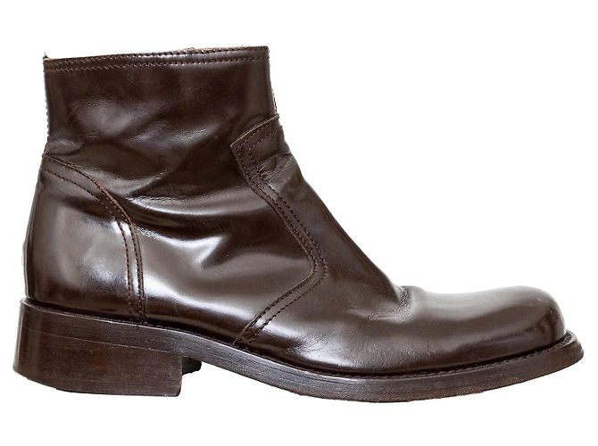 Dolce & Gabbana Brown Leather Ankle Boots