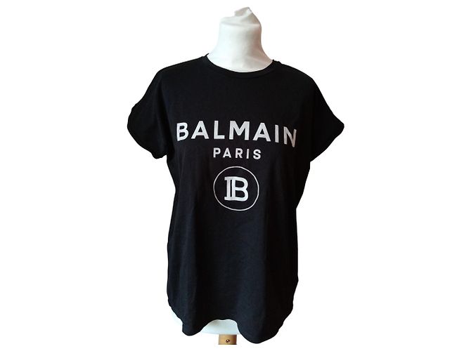Camiseta Balmain de algodón negra Negro