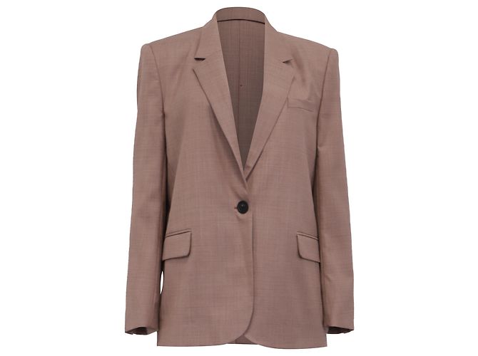 Isabel Marant Etoile Single-Breasted Blazer with Pockets in Brown Wool Red