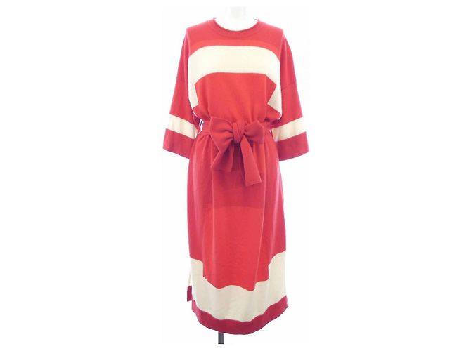 Hermès Vestido de cachemira Hermes Blanco Roja