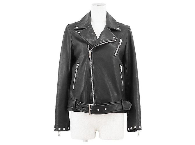 Autre Marque GRACE Class Lamb Nappa Leather Riders Jacket Black