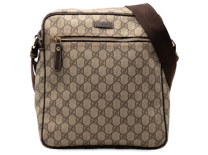 Borsa a tracolla Gucci GG Supreme marrone Beige