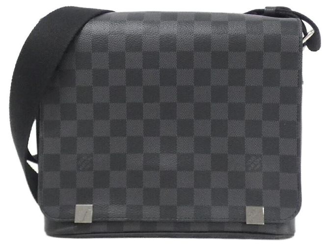 Bolsa de Ombro District PM Damier Graphite Louis Vuitton Marrom Damier ebene