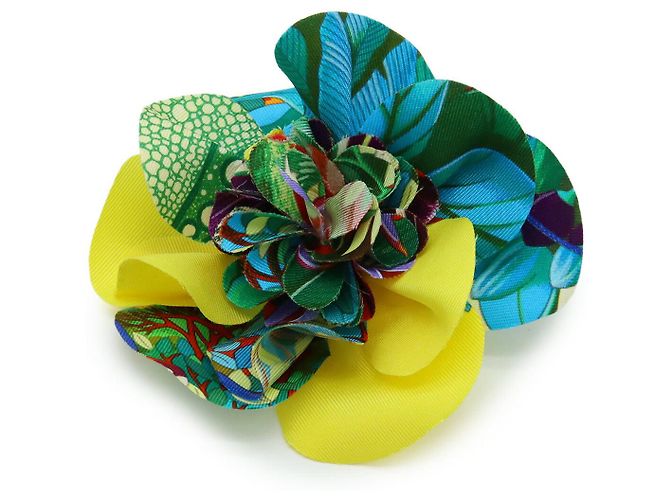 Seidenbrosche Flora Corsage von Hermès Gelb