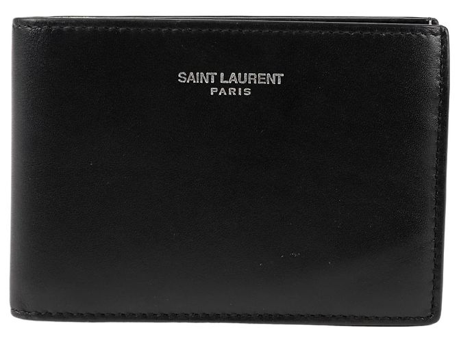 Saint Laurent Logo Slim Wallet Black