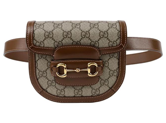 Gucci Runder Gurtbeutel Horsebit Braun