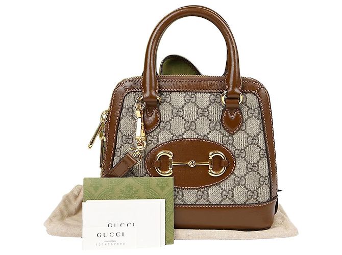 Gucci Bolsa de ombro mini Horsebit com alça de mão Marrom