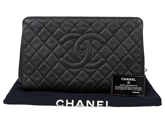 Timeless Chanel Zeitlose CC Logo Clutch Schwarz