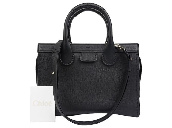 Chloé Edith Medium Schultertasche Schwarz Leder