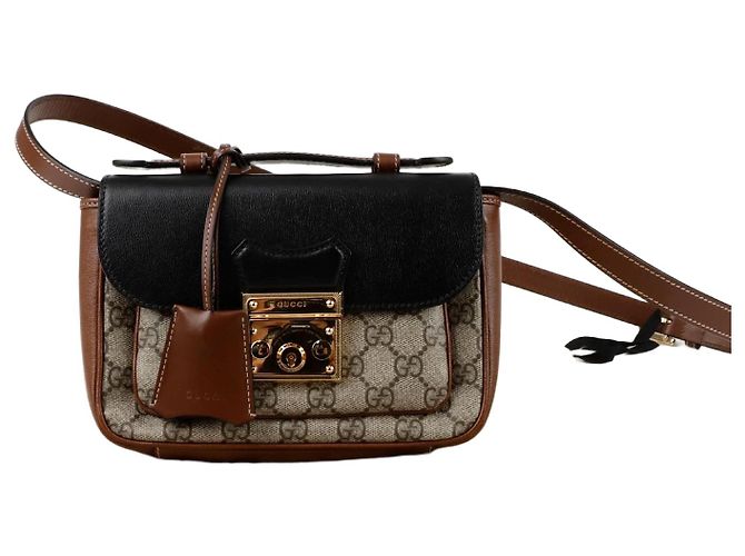 Padlock Gucci Mini Tote Schultertasche in Form eines Vorhängeschlosses Schwarz