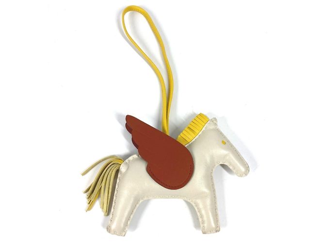 Charm per Borsa Hermès Rodeo Pegasus GM Marrone Bianco Giallo