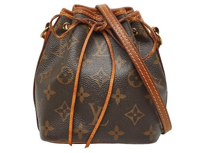 Noe Bolsa de ombro mini Nano Noé Monogram Louis Vuitton Marrom
